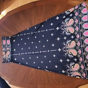 Black & pink tube strapless dress